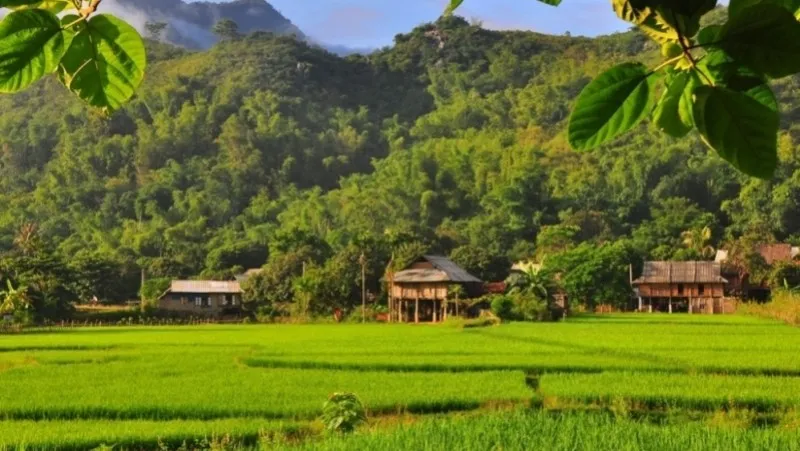 Mai Châu mùa lúa xanh (Nguồn: Internet)